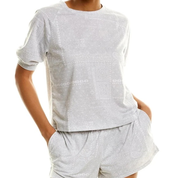 Splendid Gray and White Paisley Pajama Set - Picture 1 of 9